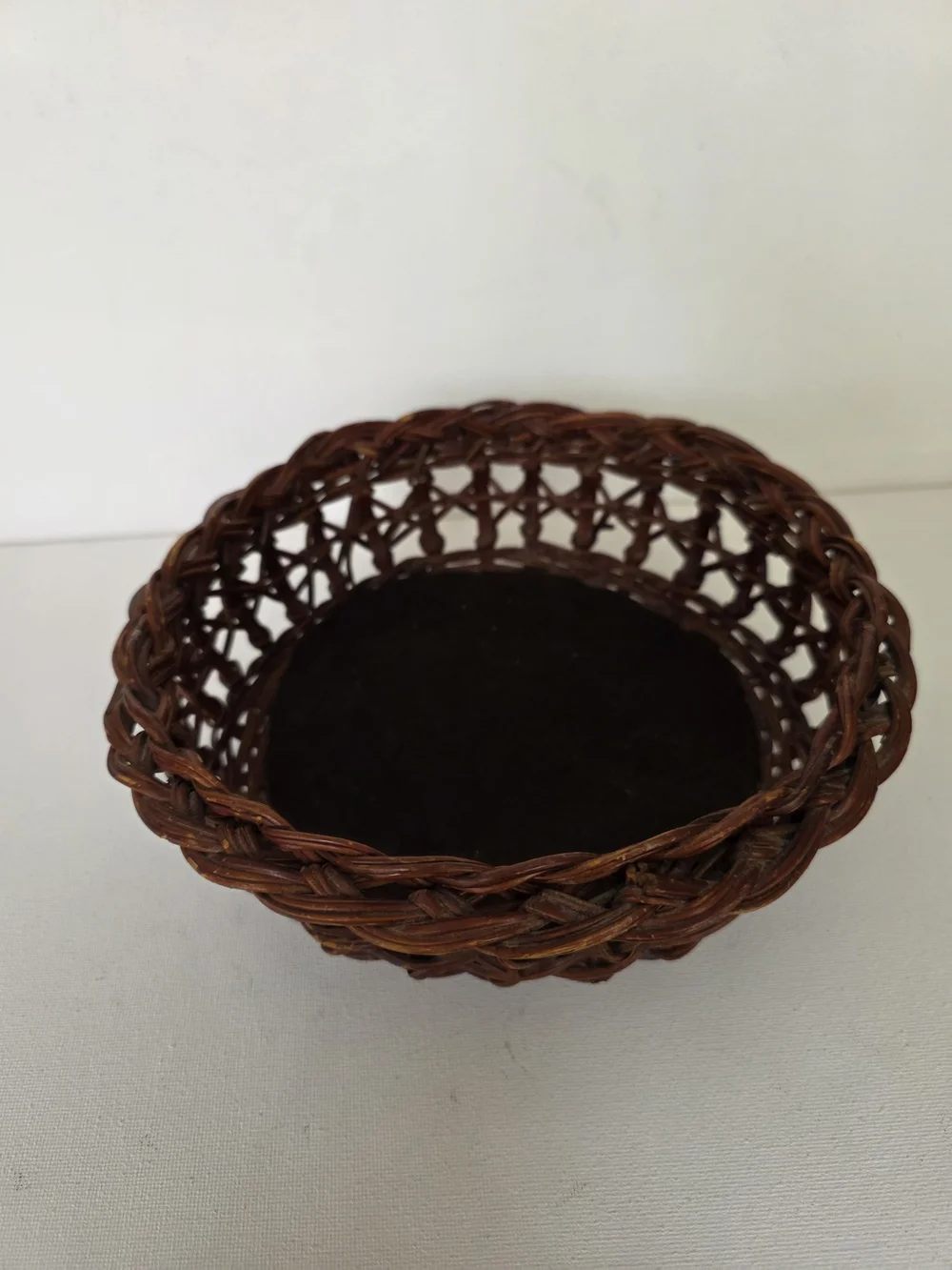 Vintage Woven Brown Decorative Rattan Bowl Basket